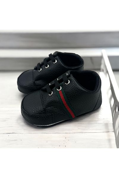Bebiccino Striped leather booties