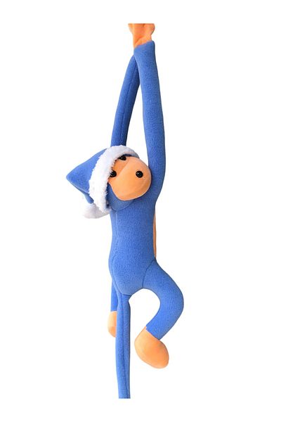 UgurToyss Plush Toy Monkey with Blue Cute Hat 70 cm