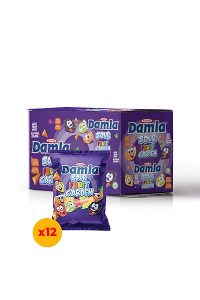 TAYAŞ 80g Yayaş Damla Gummy with Gel Sugar - Pack of 12 Sour Fruit Garden