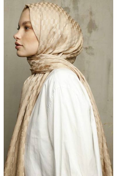 VALOR Qoza pattern silky jacquard shawl