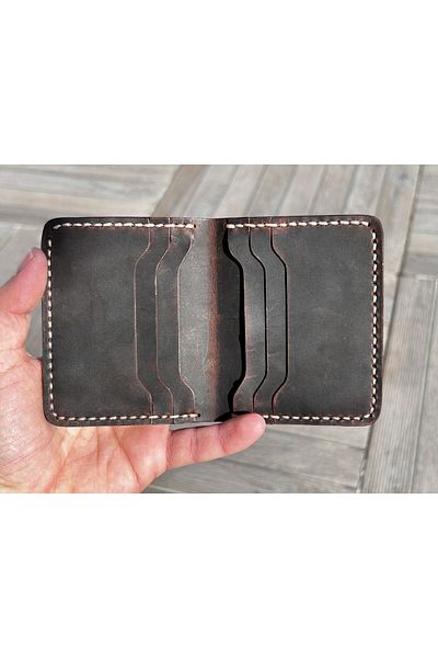 HorizoneStore 1. Θήκη κάρτας Grade Genuine Crazy Horse Leather