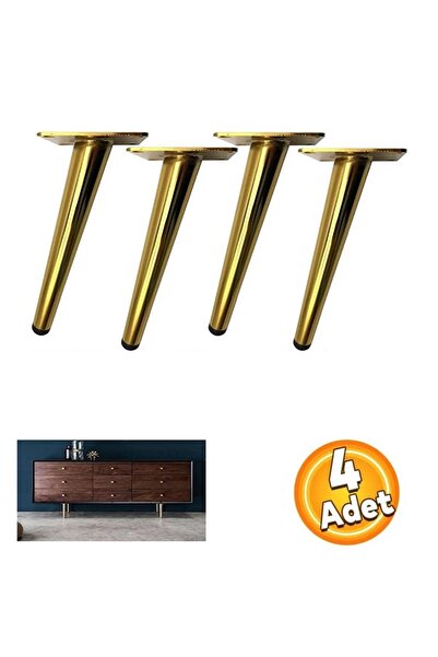 Depolife Altın Rengi Eğimli Metal Mobilya Ve Koltuk Ayağı Pabuçlu Güçlü Ayak ...
