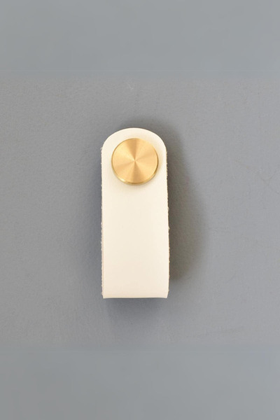 KDOT Drawer Furniture Handle Nordik Style Minimalist Nordic Type Synthetic Leather Brass Joint