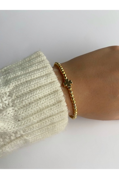 aksesuaris Gold Yonca Bileklik Şans Bilekliği