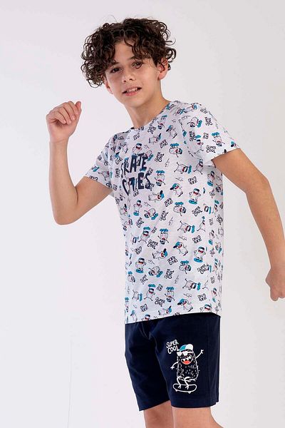 VİENETTA Boy's Short Sleeve Shorts Pajamas Set
,212780