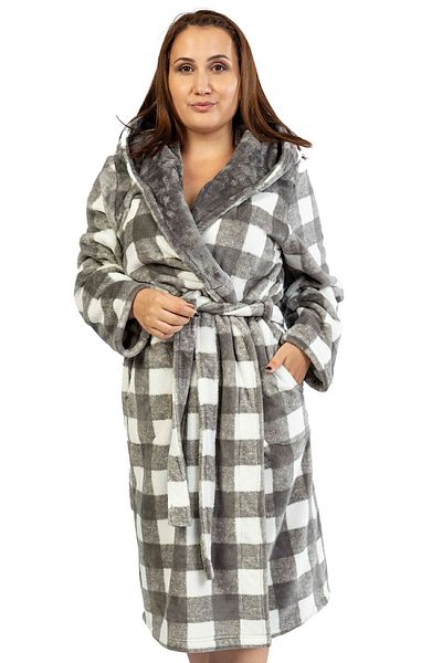 VİENETTA Μακρυμάνικη ρόμπα Welsoft Plus Size με κουκούλα
