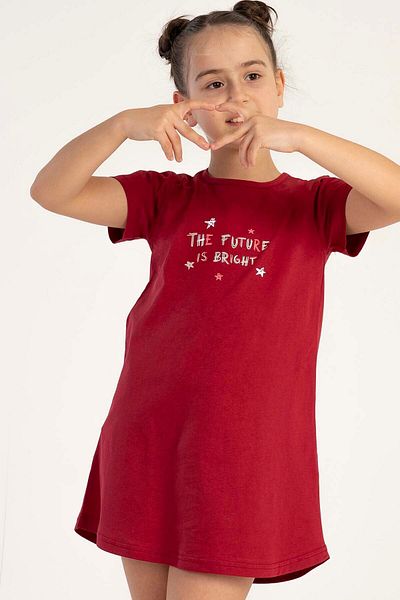 VİENETTA Cotton Girl's Short Sleeve Nightdress