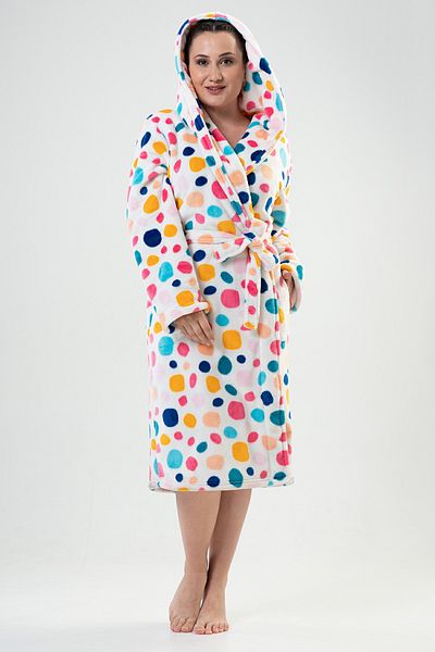 VİENETTA Γυναικεία μακρυμάνικη ρόμπα Welsoft Plus Size με καπάκι 
 , 202113
