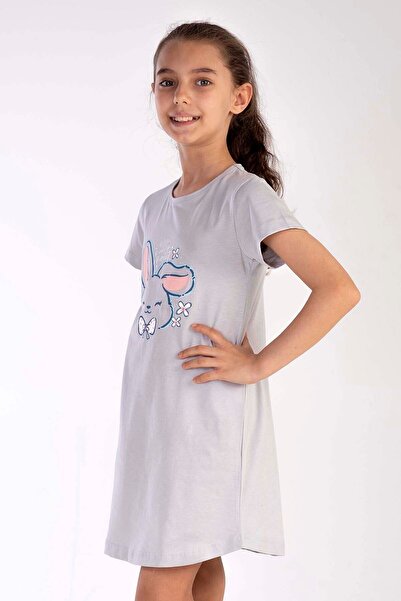 VİENETTA Βαμβακερό κορίτσι με κοντομάνικο νυχτικό