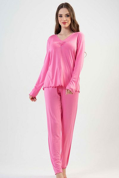 VİENETTA V-Neck Gathered Long Sleeve Pajama Set
,202072