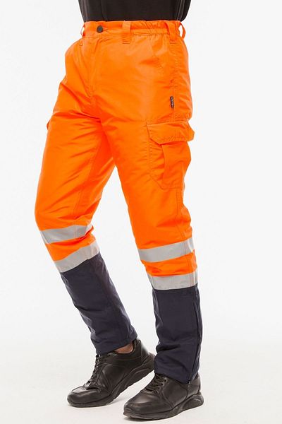 Uniprom Men's Winter Work Pants - Water and Windproof, Fiber Inside Surface, Neon Orange