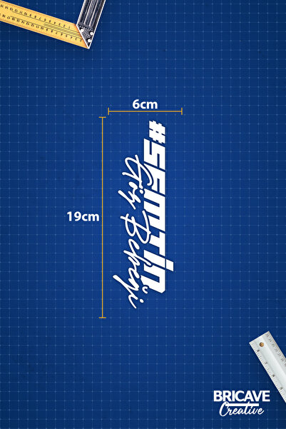 Bricave Semtin Göz Bebeği Yazı JDM Araba-Motosiklet Cam Etiket Sticker 19x6cm
