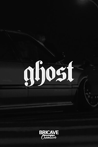 Bricave ghost Hayalet Yazı JDM Araba-Motosiklet Cam Etiket Sticker 11,6x6cm