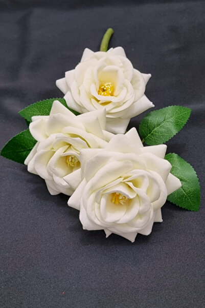 MD Aspiz Flowers 1 изкуствен луксозен единичен букет от 3 рози от кадифе __ Букет от бръшлян и цветя за любим човек без саксия