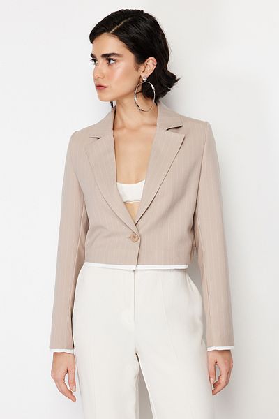 Trendyol Collection Stone Premium Woven Blazer Jacket TWOSS24BC00011