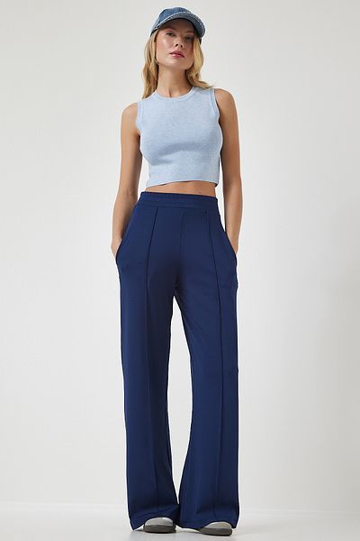 Happiness İstanbul Navy Blue elastické dámské tepláky - BF00030