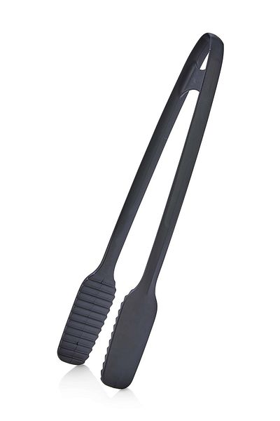 ELEGANCEV TEFLON SERVICE AND GRILL Tongs-30 CM-BLACK-220 DEGREE RESISTANT