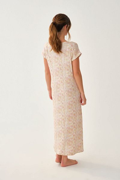 Dagi Ecru Short Sleeve Viscose Nightgown