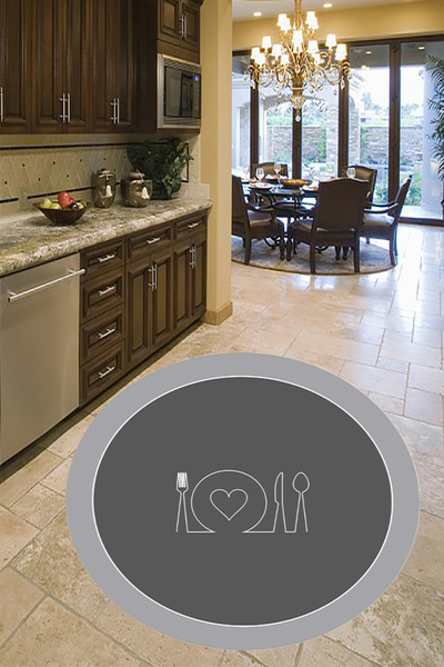 eco concept Gri Renk Mutfak Halısı, Kalpli Mutfak Halısı, Yıkanabilir Mutfak ...