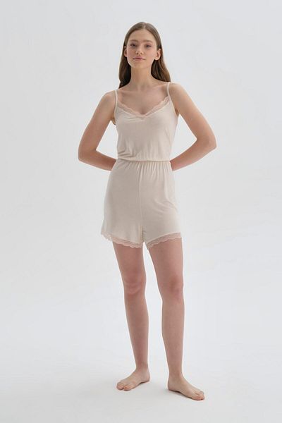 Dagi Salmon Strap Modal Jumpsuit Nightgown