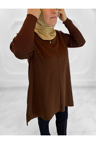CELT Mercerized Brown Knitwear Women's Tunic