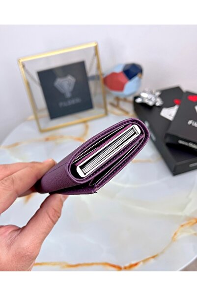 Fil Deri Mechanical Wallet Genuine Leather Automatic Card Holder