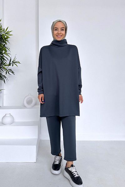 Ka Hijab طقم حجاب سكوبا أساسي بياقة مدورة - مدخن