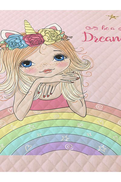 Evmila Rainbow Patterned, Printed Single and Children's Pique Set