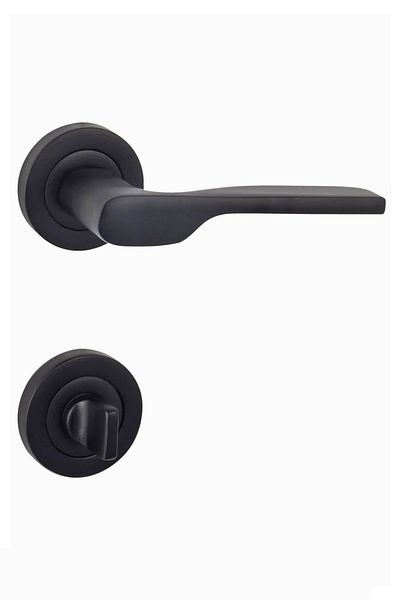 HOBİDABİ Modern Decor Black Round Pin Door Handle - Eda Round Series - Pin Door Handle Wc Black