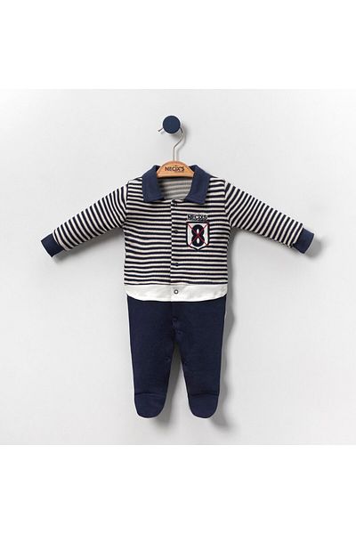 Necix's Oxford Baby Boy Jumpsuit with Sweater