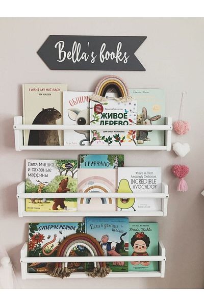 EMTA 60 cm White Bookcase Wooden Shelf Montessori