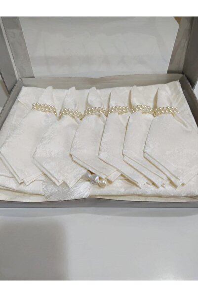 Çeyiz Sokağı Gloria Krem Masa Örtüsü Takımı Yemek Sunum Seti