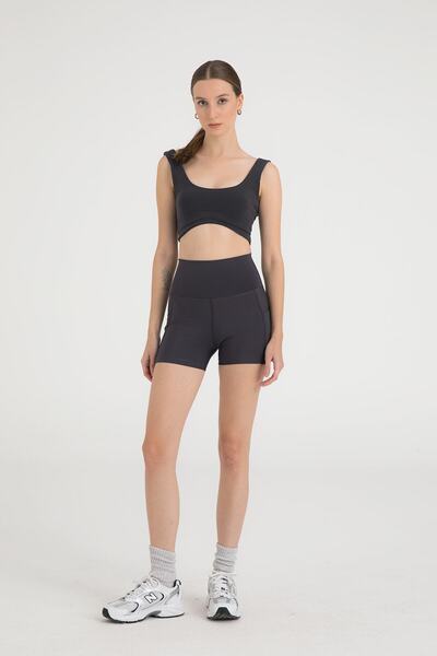 SHEISMONO High Waist Recovery Short Tights Smoked
