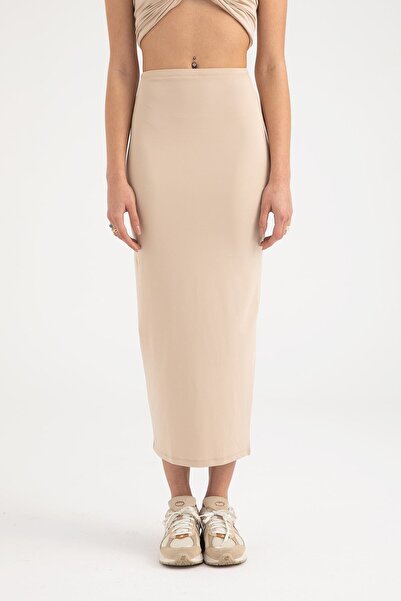 SHEISMONO Fusta lungă Soft Touch bej