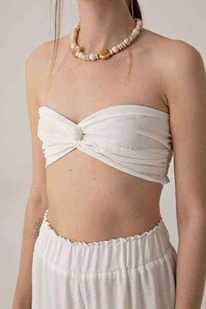 SHEISMONO Lagom Lastikli Pantolon Beyaz