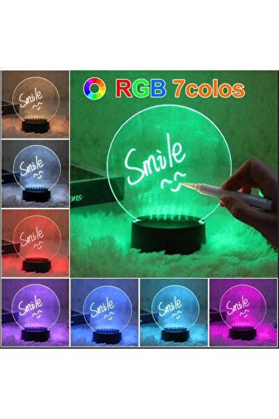sgeteknoloji 3D LED IŞIKLI SİLİNEBİLİR KUMANDALI YAZI MESAJ TAHTASI GECE LAMBASI