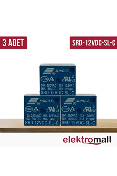 ELEKTROMALL Srd-12vdc-sl-c - 12v Role 10a 5pin (3 Adet)