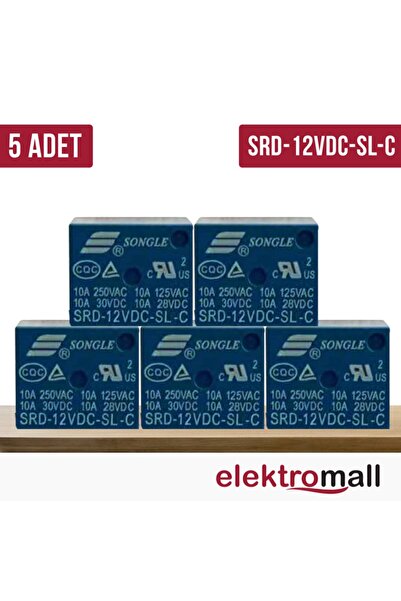ELEKTROMALL Srd-12vdc-sl-c - 12v Role 10a 5pin (5 Adet)