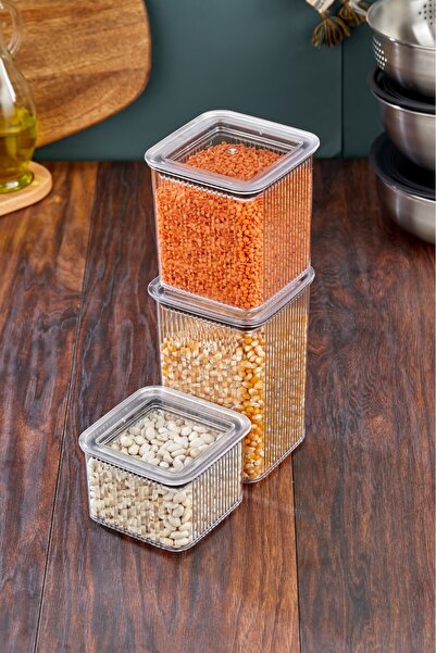 Arbu Home Altıner Ticaret krıstal Saklama 3 lü set