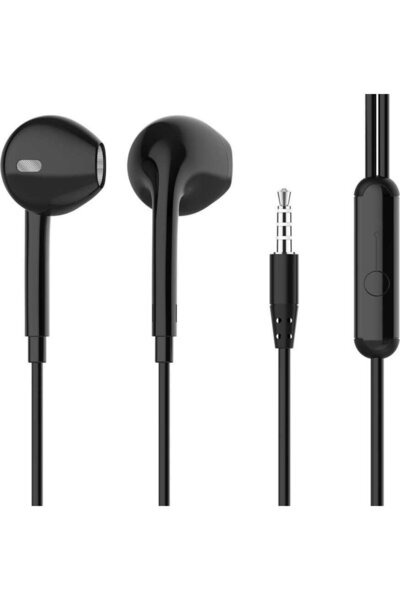 Canpay Silikonsuz Yarım Kulak Içi Kablolu Siyah Kulaklık(hd Stereo Ses+subwoo...