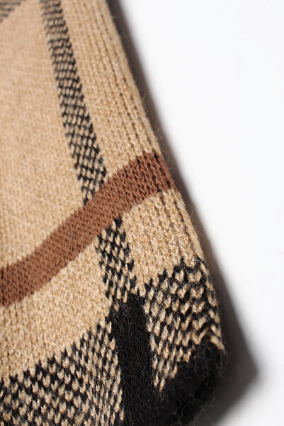 ALLDAY Black Large Plaid Patterned Knitwear Cardigan