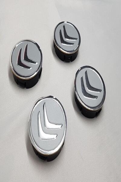 YED Jant Göbeği Citroen 65/60 (60mm Yuva) 4'lü Set Silver