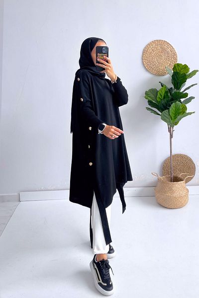 Ka Hijab Kh Hijab Poncho - Μαύρο