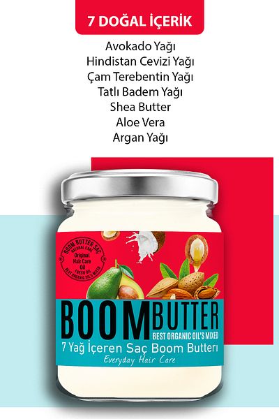 BOOM BUTTER Nourishing and Moisturizing Hair Care Oil Containing 7 Oils 190 ml