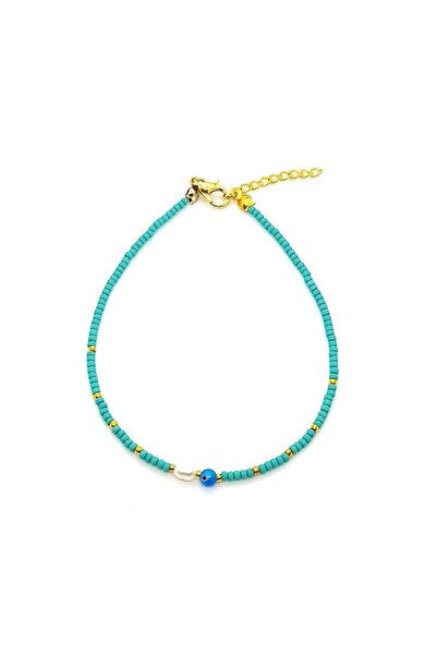Pag accessories Evil Eye Bead and Pearl Bead Detailed Bead Women's Anklet