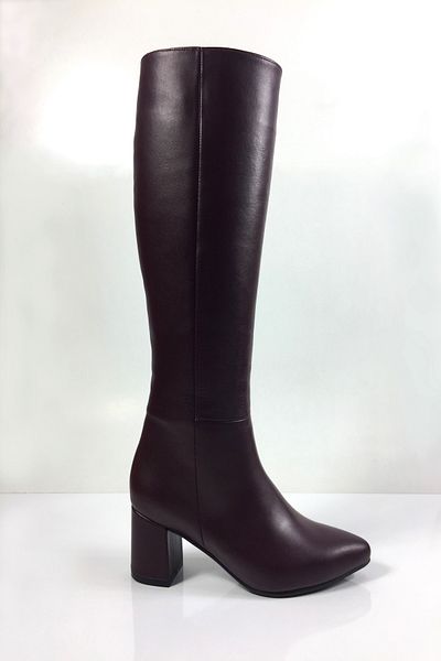 Tabak Deri Genuine Leather Heeled Boots Stylish Comfortable Daily - Claret Red