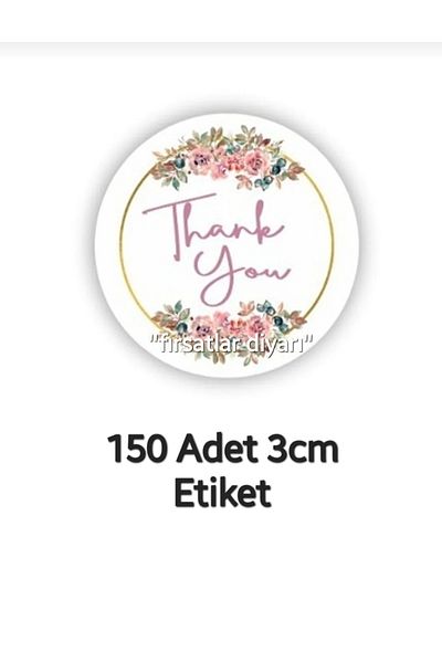 fırsatlar diyarı Αυτοκόλλητο με ετικέτα συσκευασίας αποστολής Σας ευχαριστούμε - 150 τεμάχια