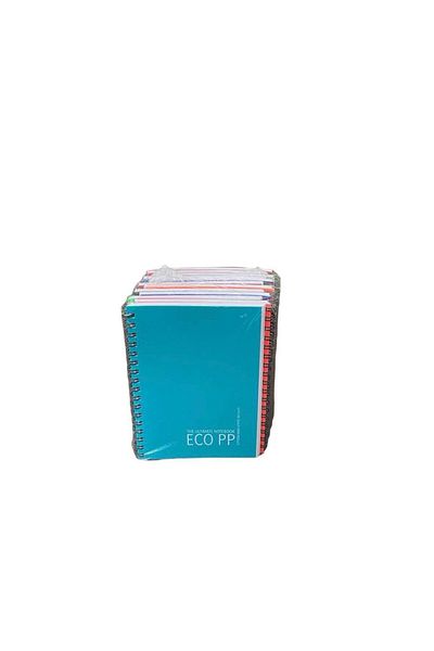 Gıpta Eco PP Spiral PP Cover A6 Pocket Size Notebook 60 YpStriped 12 Pieces (1 Pack)