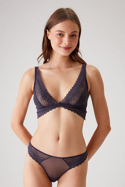 Pierre Cardin Blueberry 4833 Set de sutien și lenjerie de corp cu decolteu decoltat cu dantelă