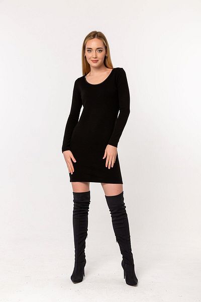 Laranor Black Ballerina Collar Knitwear Dress